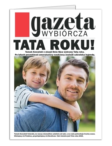 Kartka na Dzień Taty Gazeta